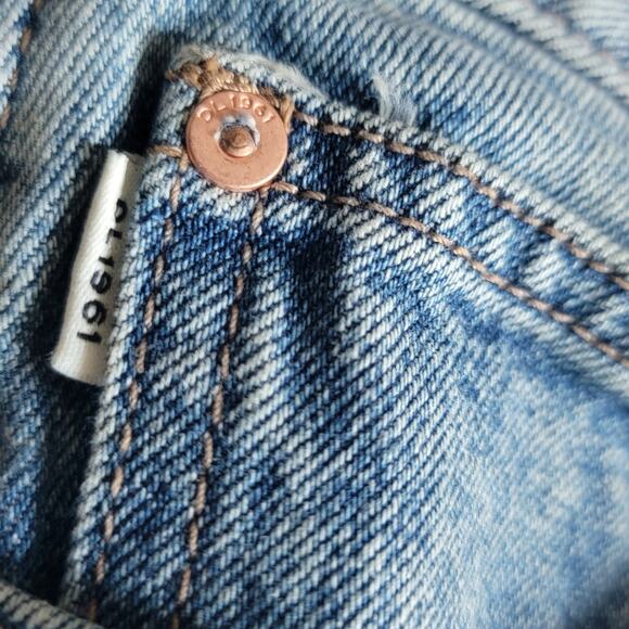 DL 1961 Asra Long Jran Skirt Blue Size 28 with front Slit - Picture 8 of 12